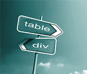 div, table